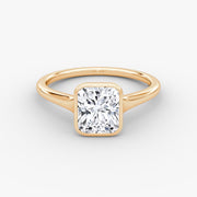 Radiant Cut - Bezel Ring - 14 K Gold